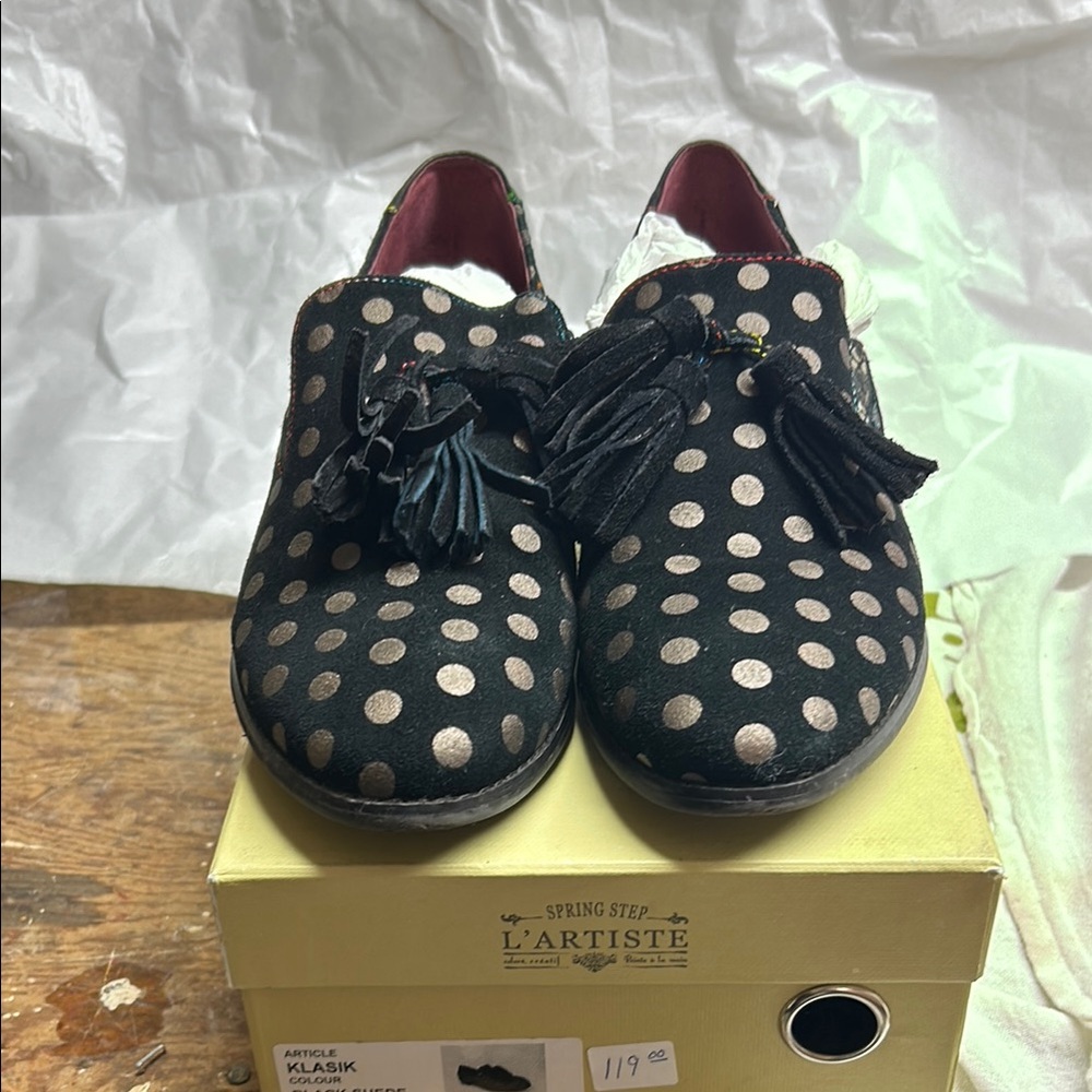 L'ARTISTE Black Polka Dot Women's Shoes